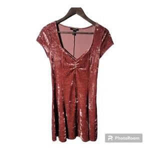 Forever 21 Blush Pink Crushed Velvet Mini Dress Juniors Sz Medium